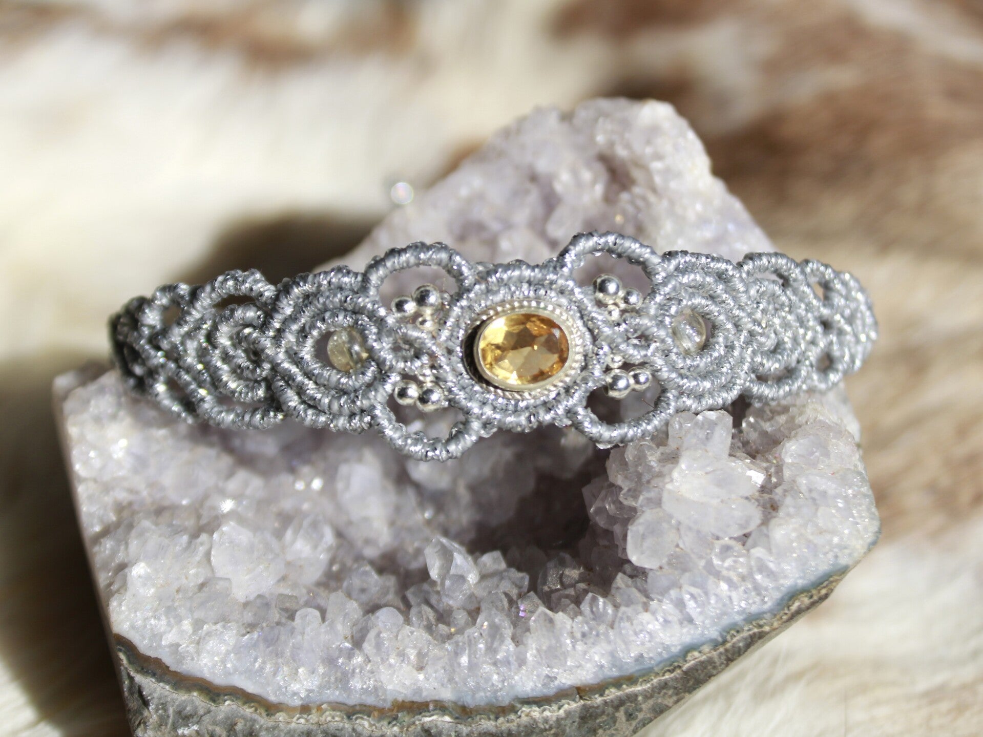 🧚‍♀️Pulsera Morgana con Citrino facetado. Plata de Ley
