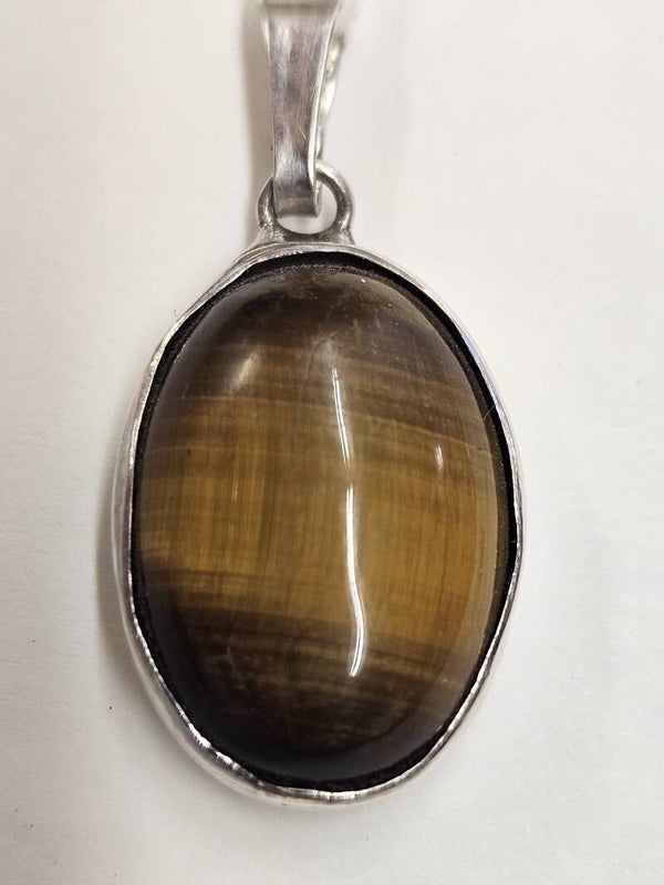 Pendentif argent œil de tigre