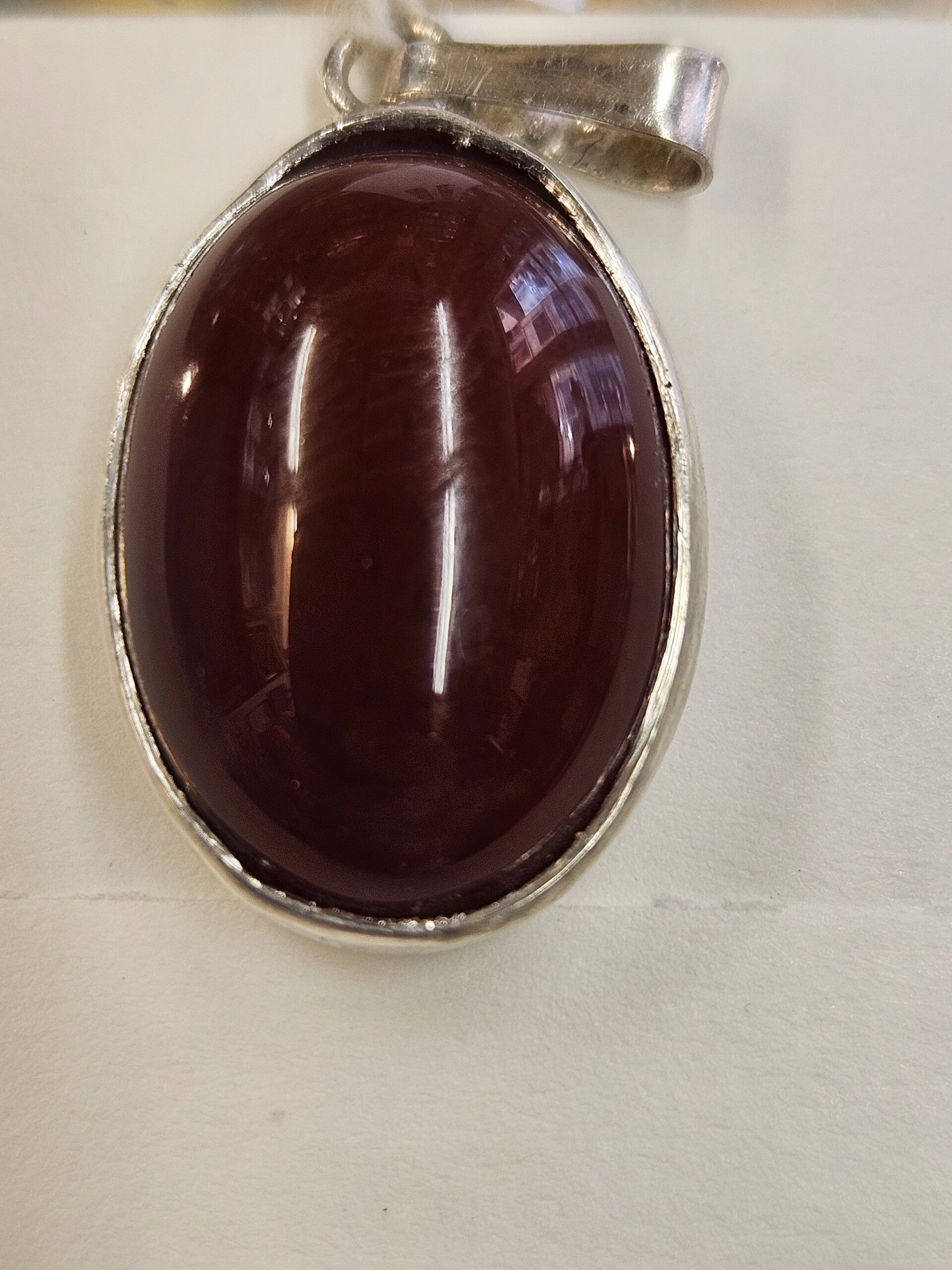 Pendentif argent cornaline