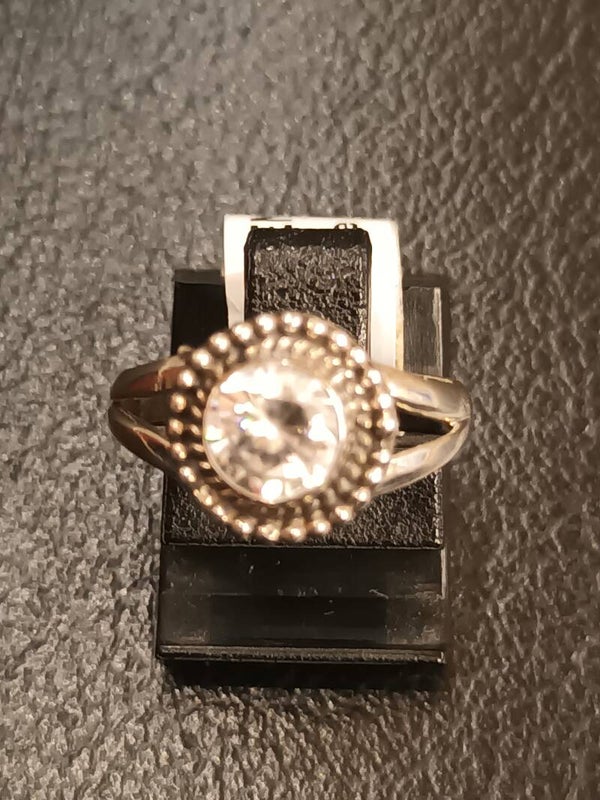 bague argent massif Cristal de roche