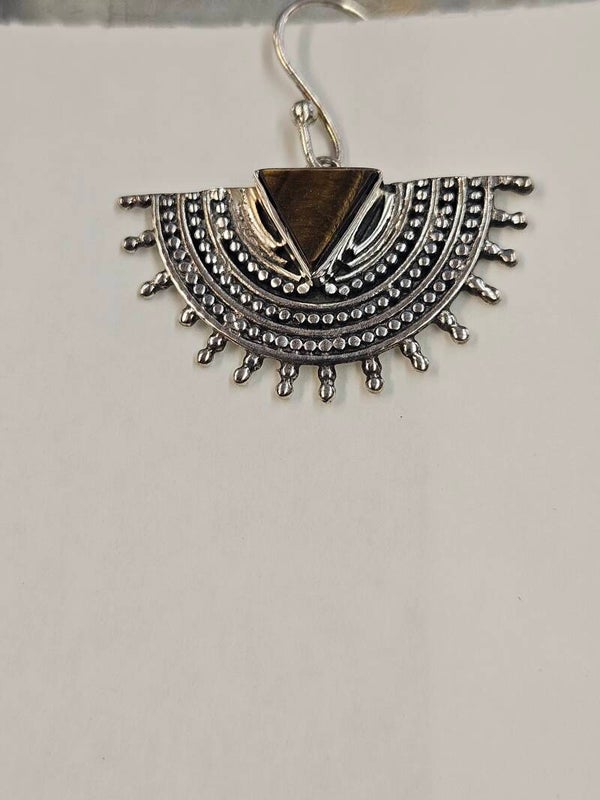 Boucles d'oreilles argent Oeil de tigre