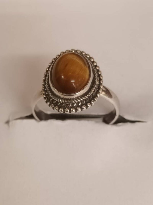 Bague argent massif Oeil de tigre