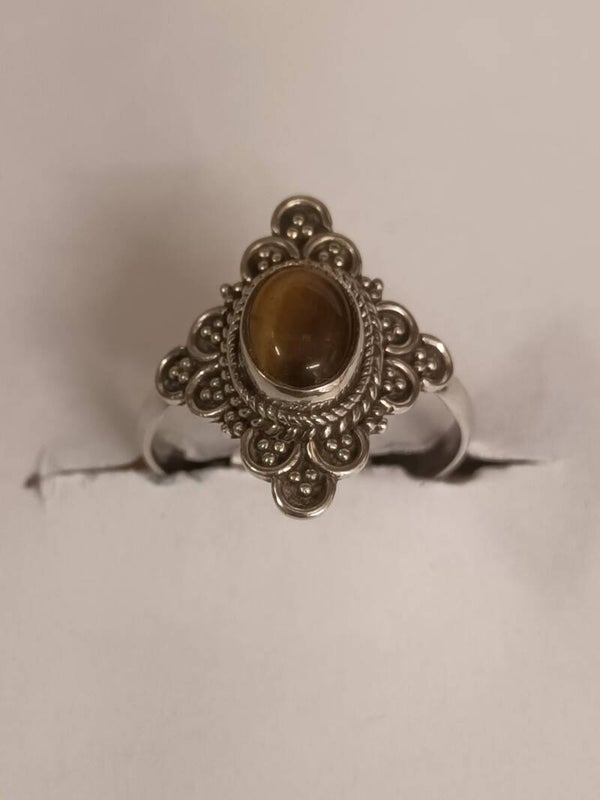 Bague argent massif Oeil de tigre
