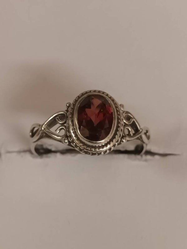 Bague argent massif Grenat