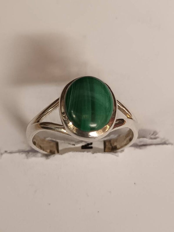 Bague en argent massif 925‰ MALACHITE