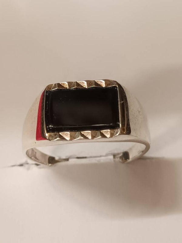 Bague en argent massif 925‰ ONIX