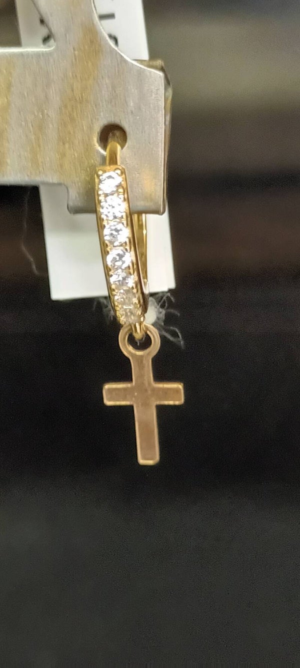 BOUCLES D'OREILLES ACIER PVD CROIX