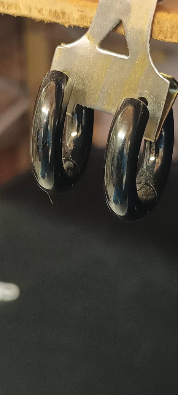 BOUCLES D'OREILLES ACIER PVD NOIR