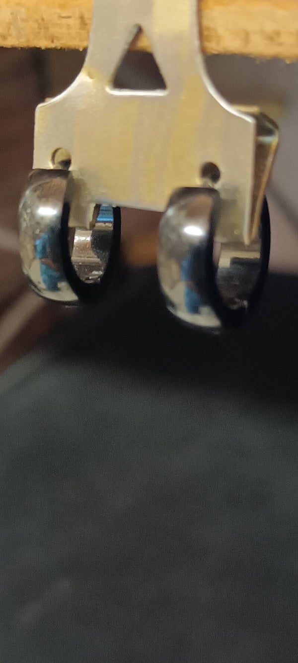 BOUCLES D'OREILLES ACIER PVD NOIR