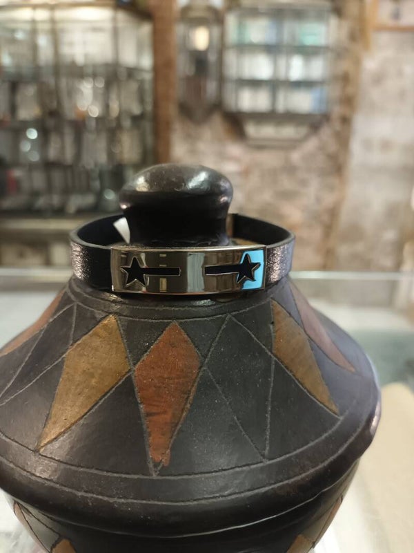Bracelet cuir et acier