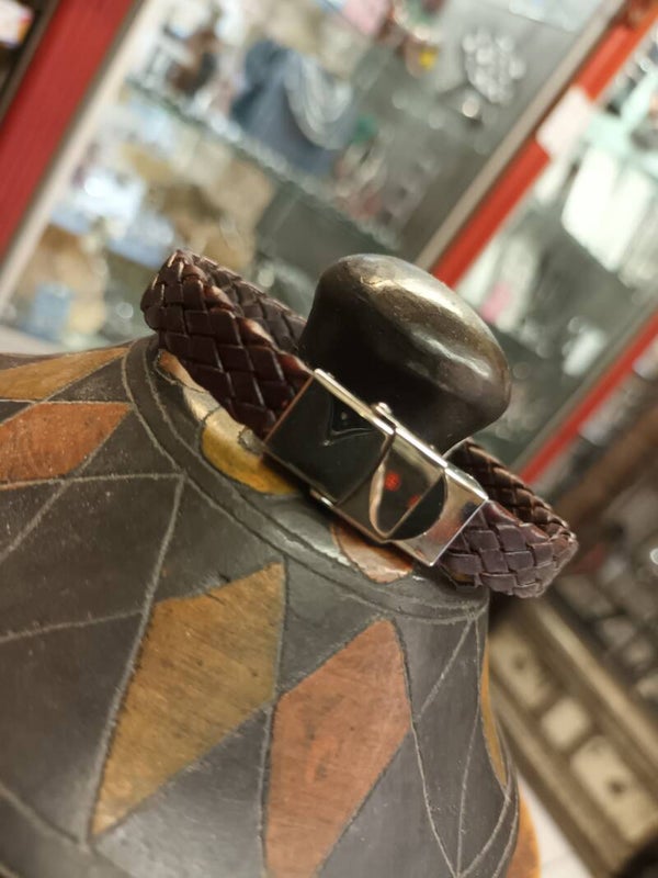 Bracelet cuir et acier