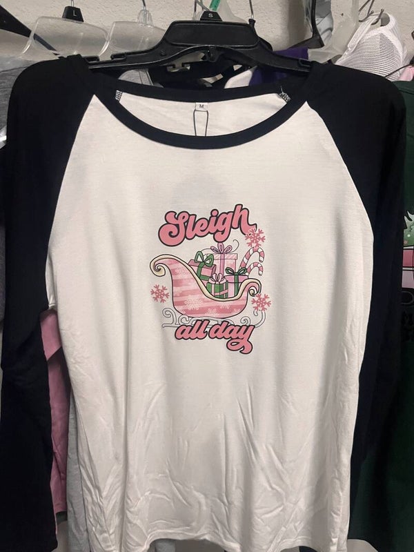 Womens Baseball Tee Medium Holiday Shirt