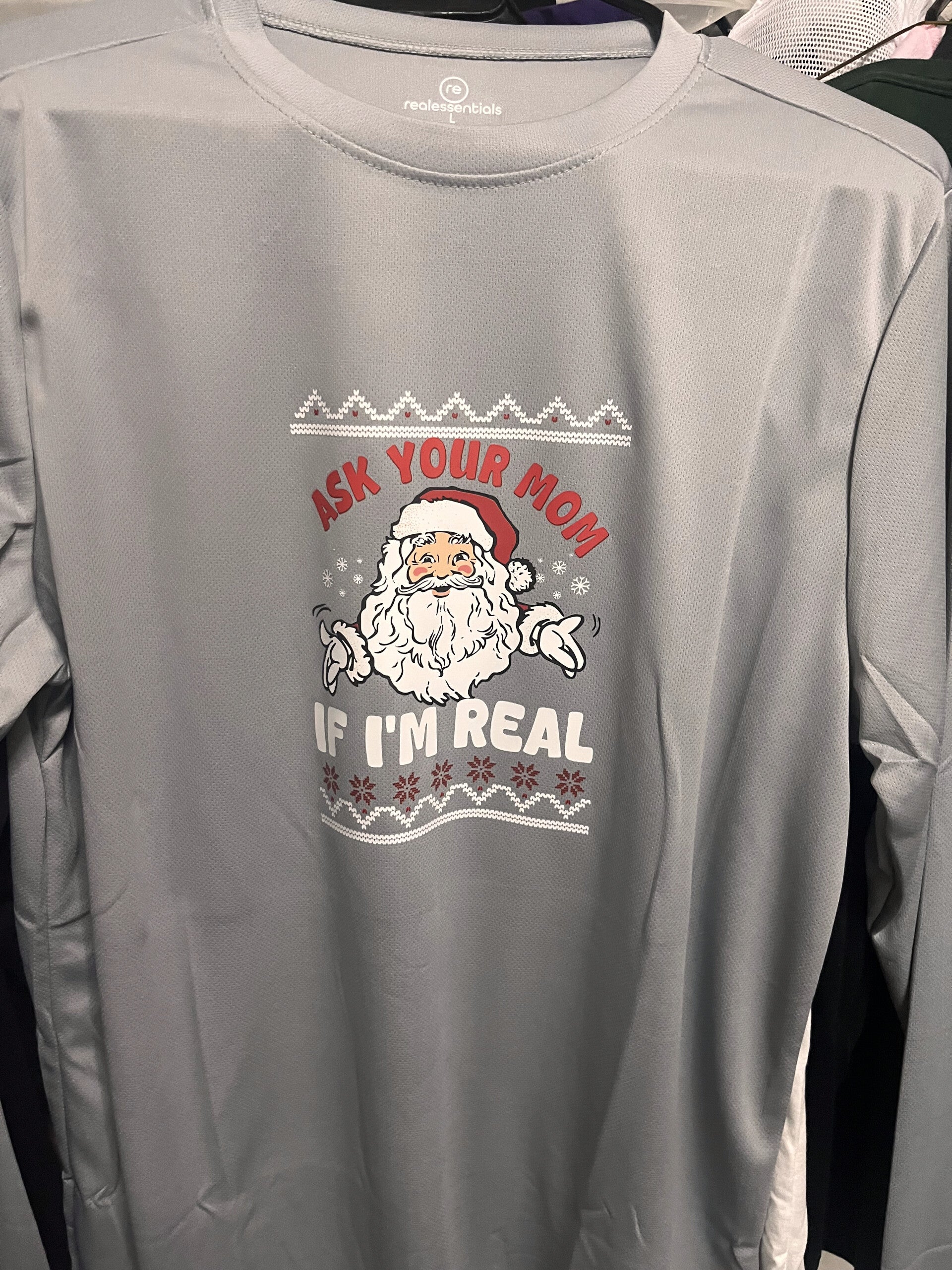 Mens Long Sleeve Dri Fit Large