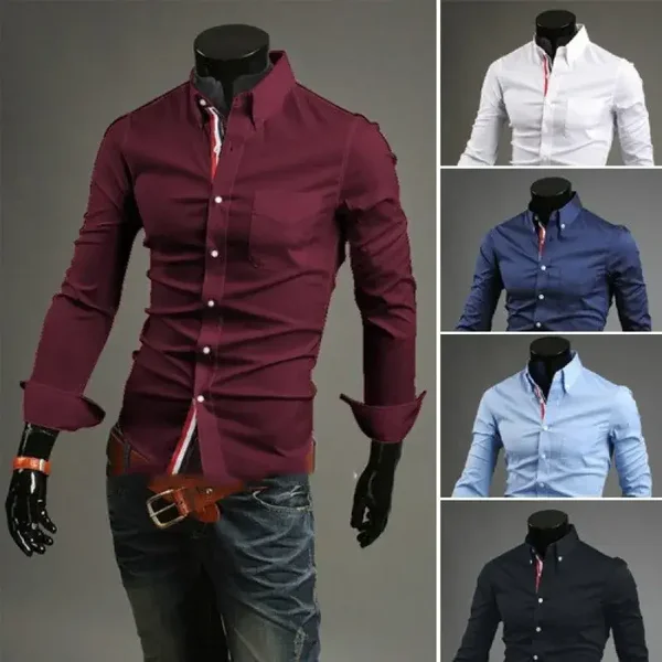 Nuove camicie a maniche lunghe da uomo