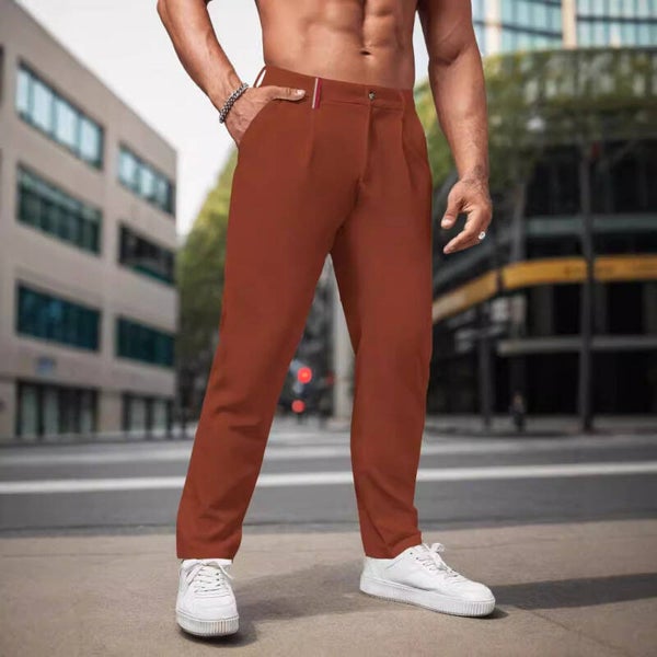 Pantaloni casual da uomo, modello ampio e dritto
