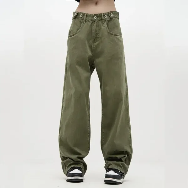 Nuovi pantaloni in denim a gamba larga, stile retrò, alla moda per la primavera, in stile high STREET