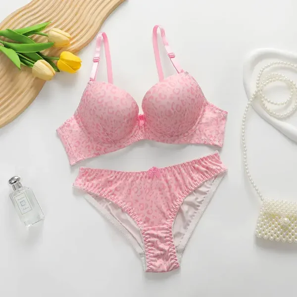 Completo intimo da donna, push-up, comodo set di biancheria intima