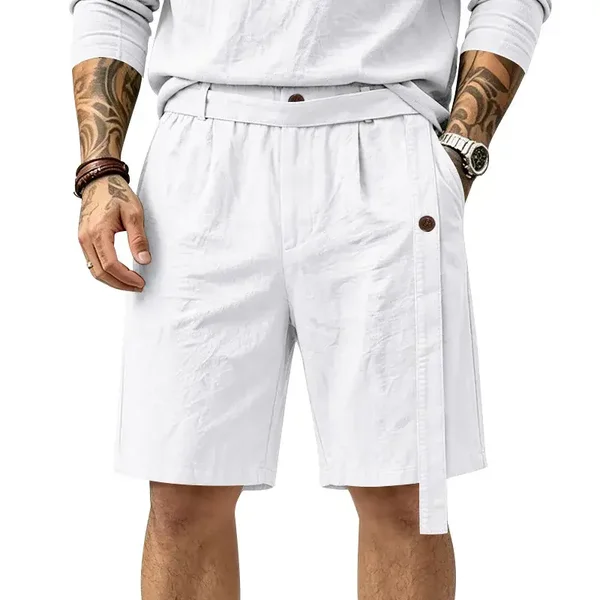 Pantaloncini sportivi casual da uomo in lino