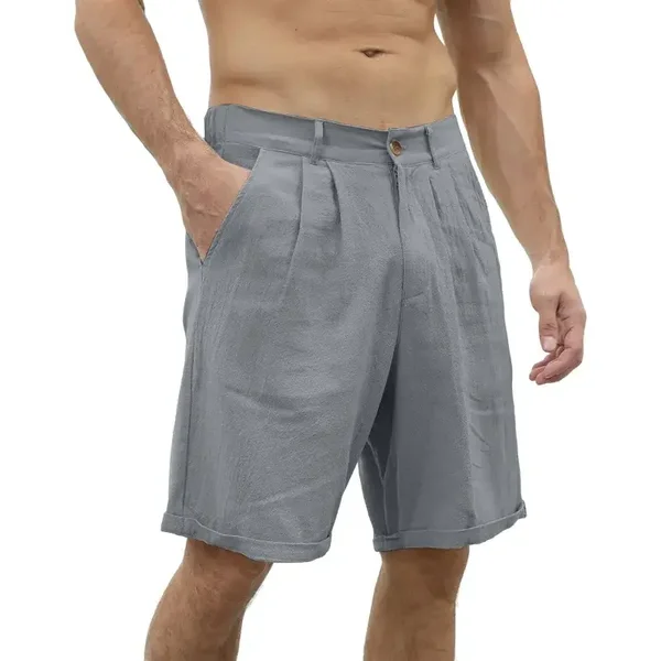 Pantaloncini estivi da uomo in cotone e lino