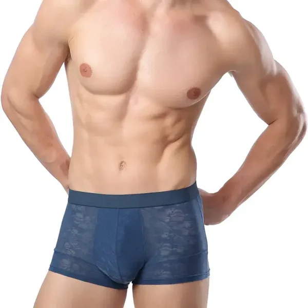 Boxer da uomo traspiranti in seta ghiaccio, ultra sottili e sexy