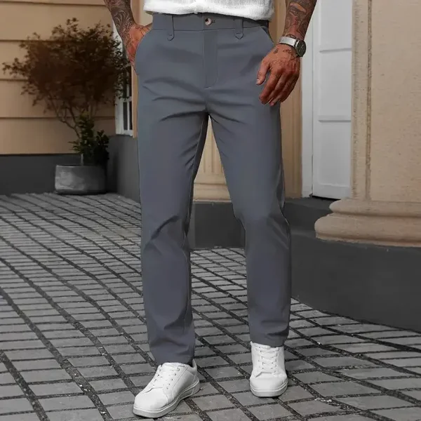 Pantaloni da lavoro in tinta unita da uomo Pantaloni casual versatili