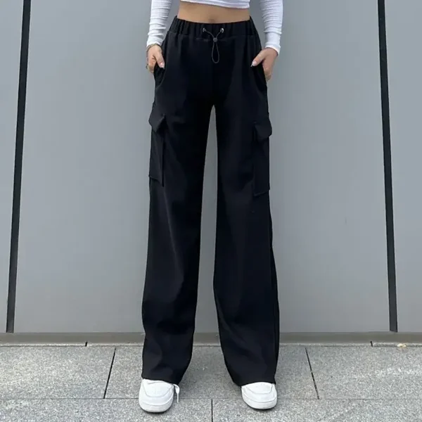 Pantaloni cargo con tasche, pantaloni larghi stile street mop