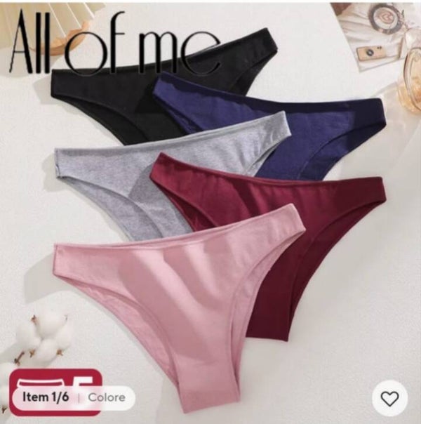Set 5 mutandine in cotone donna