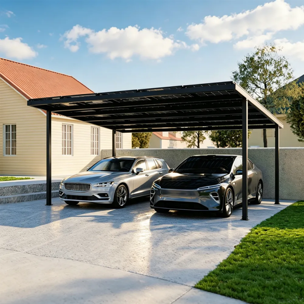Solarcarport Nova Double Bausatz für 2 Stellplatz Schneelast 1,1 KN/m2