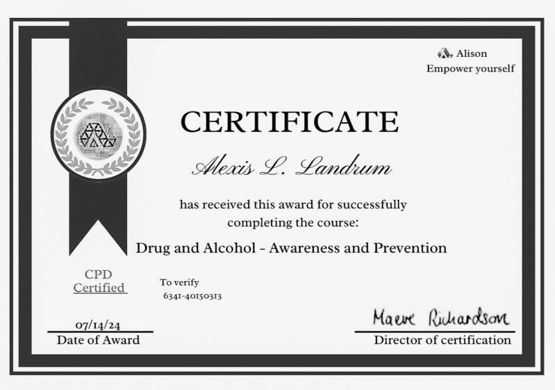 Drug and alcohol awareness and prevention 