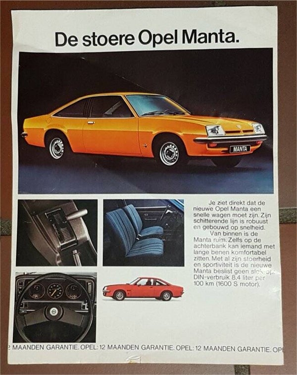 Poster / folder Opel Manta 1976