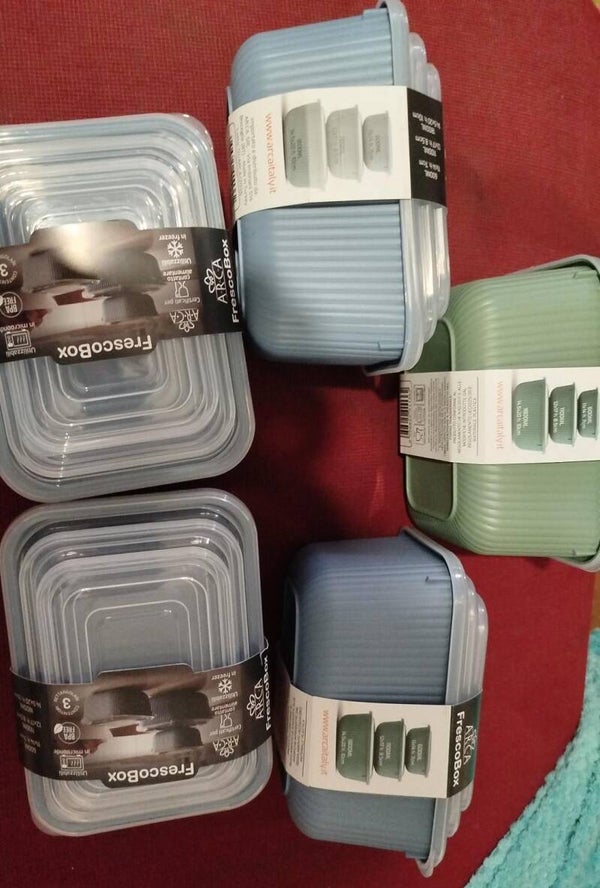 Set 3 PZ contenitore plastica forte