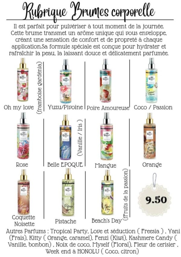 Lot crème pour le corp et brume corporelle