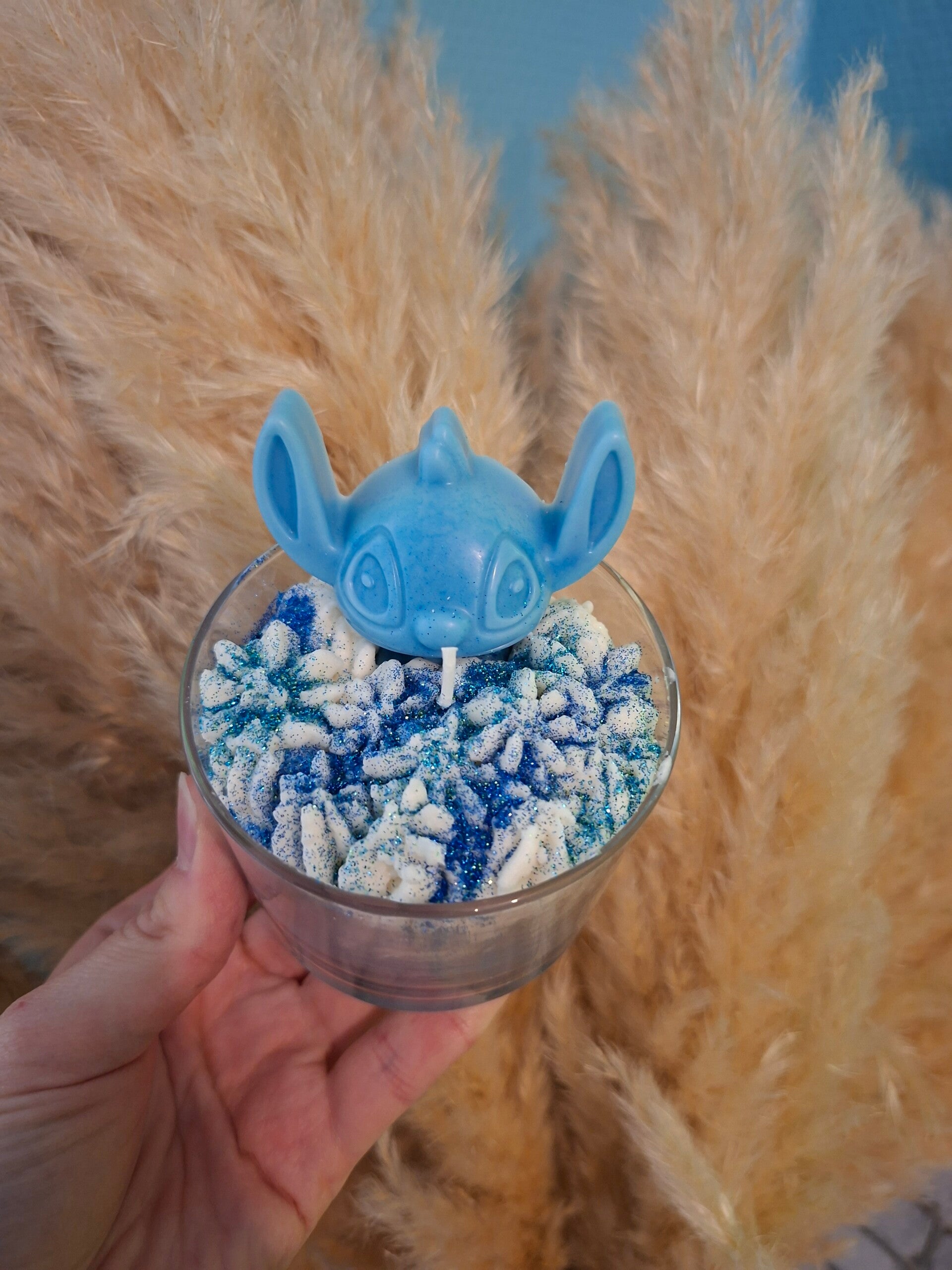 Bougie stitch bleu