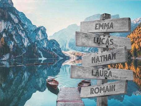 Cadre Famille Lac de Montagne