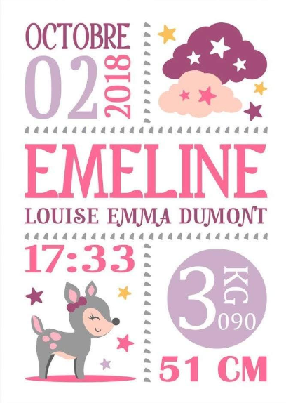 Cadre Naissance Fille