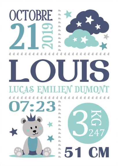 Cadre naissance garçon