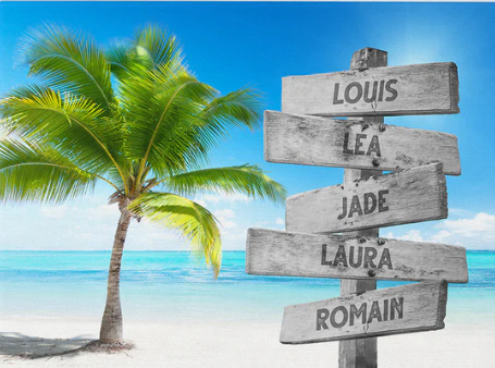 Cadre Famille Plage cocotier