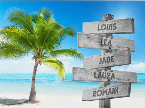 Cadre Famille Plage cocotier