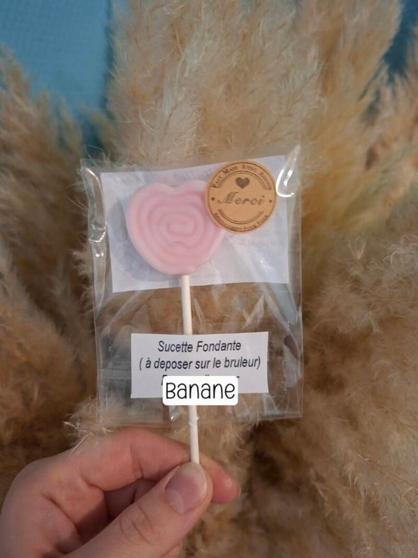 Sucette de cire fondante Banane