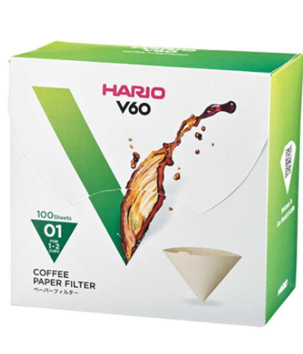 Hario - Misarashi Brown Paper Filters - V60-01 - 100 Pieces