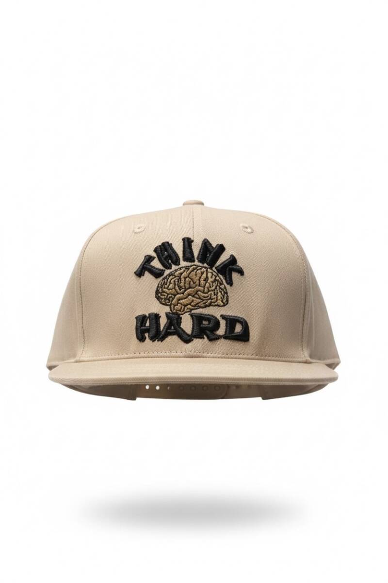 THINK HARD  SnapBack Beige/Black