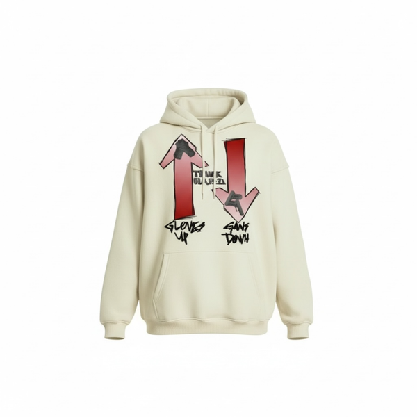 Gloves up Guns Down Hoodie/Cream