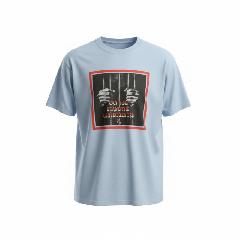 Consequences THINK Shirt Front Design/Light Blue