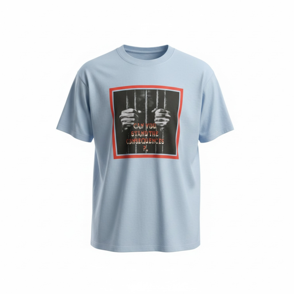 Consequences THINK Shirt Front Design/Light Blue