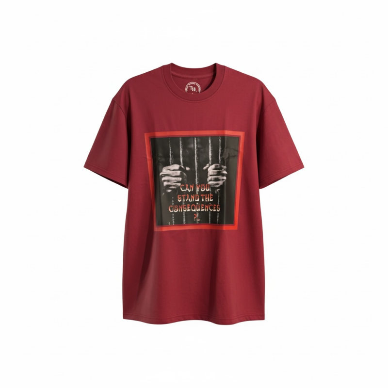 Consequences THINK Shirt Front Design/Maroon