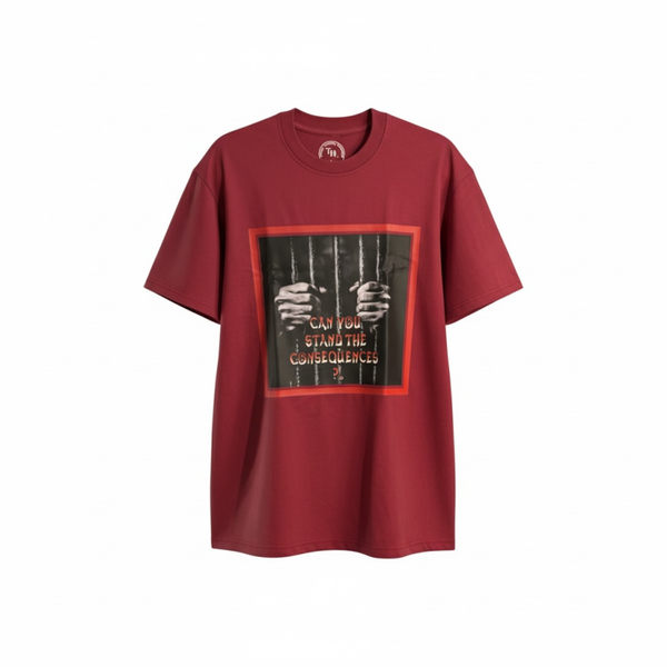 Consequences THINK Shirt Front Design/Maroon