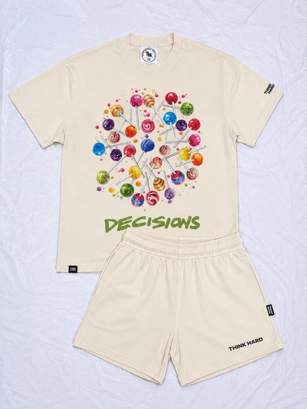 Decisions™ Kids Short Set – Cream/Green