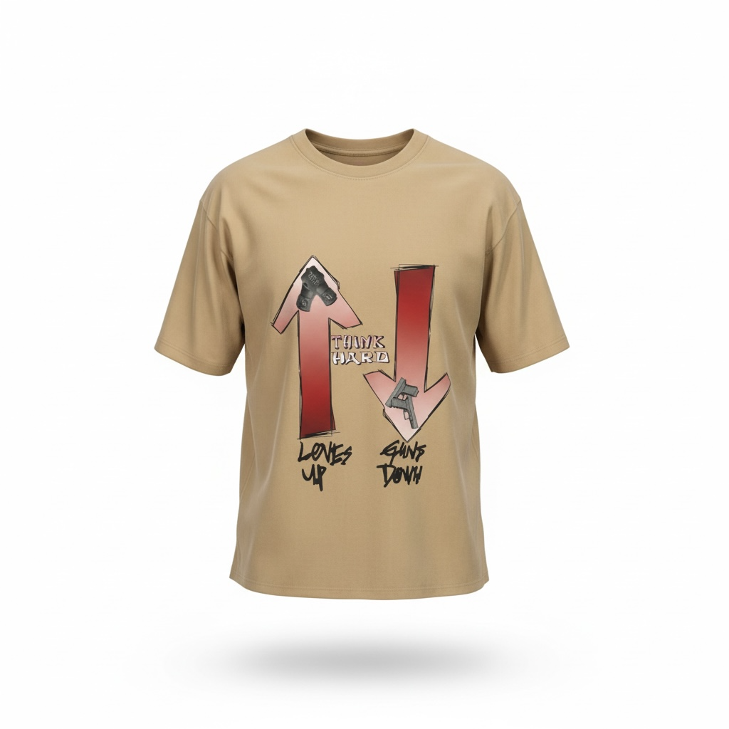 Gloves up Guns Down THINK Shirt/Light Brown