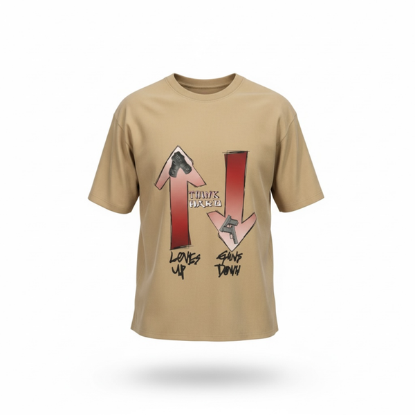 Gloves up Guns Down THINK Shirt/Light Brown