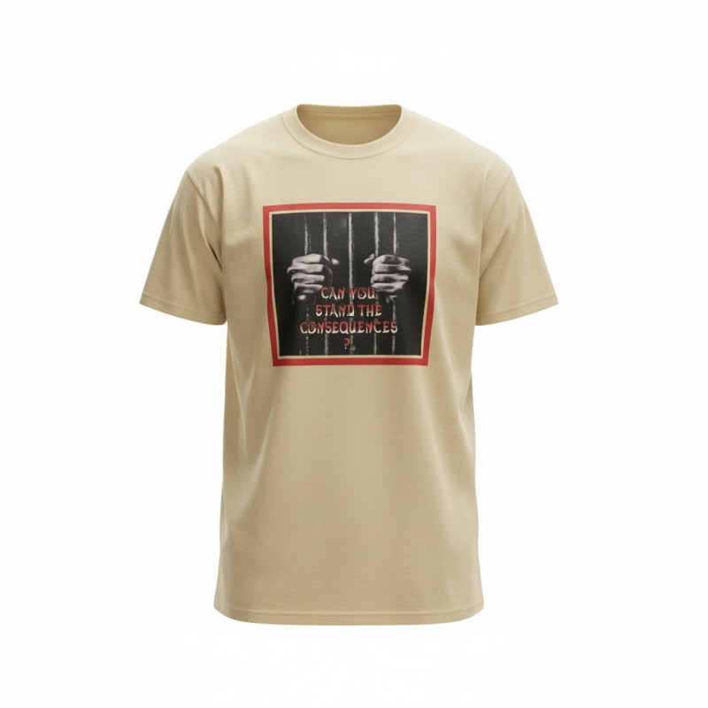 Consequences THINK Shirt Front Design/Light Camel
